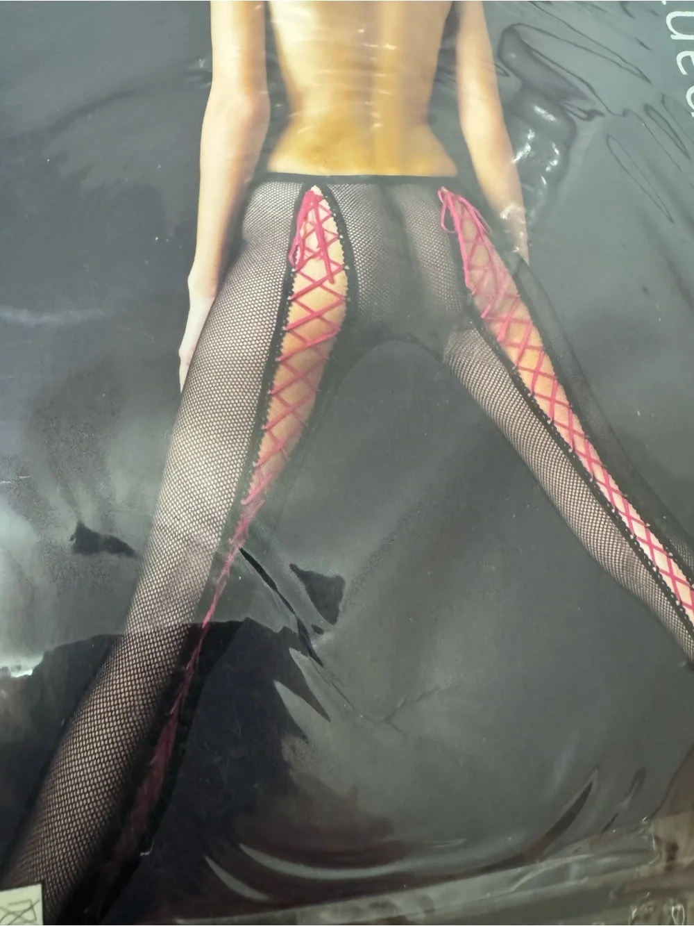 New black red stockings tights nylons pantyhose lingerie goth gothic